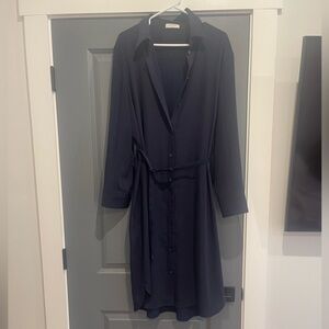 Aritzia Babaton Navy Belted Dress
